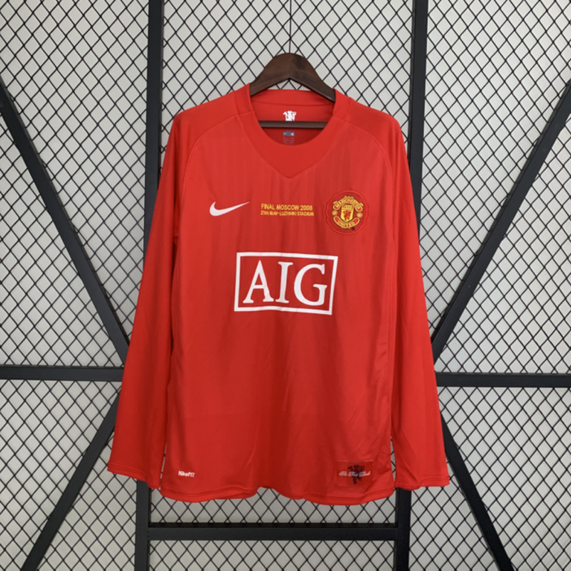 Retro Long Sleeve Manchester United 07/08 Home Kit